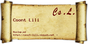 Csont Lili névjegykártya